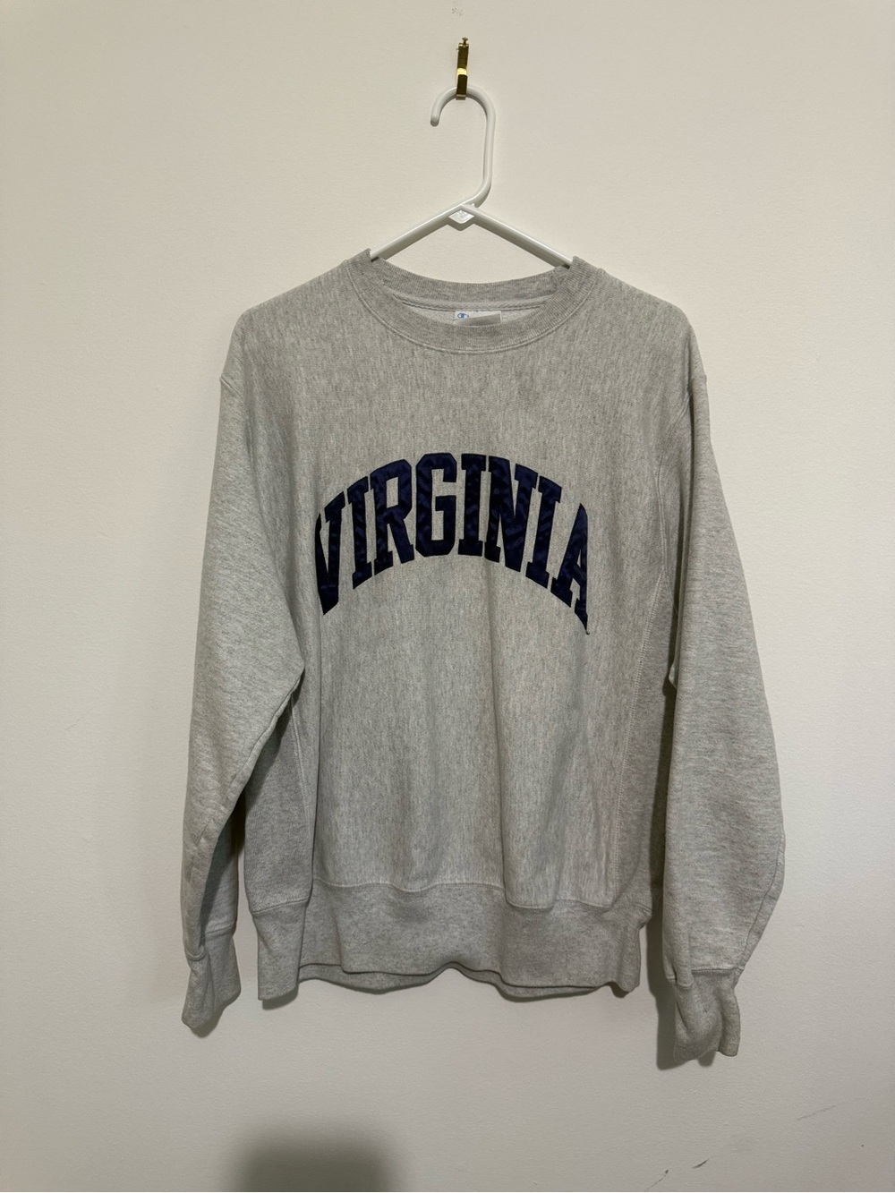 Champion Grey Crewneck Virginia Reverse Weave Sweatshirt